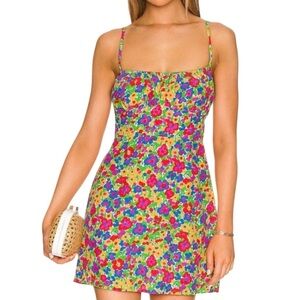 Faithfull The Brand La Ceiba Mini Dress Womens Size 8 Medium La Fortuna Floral